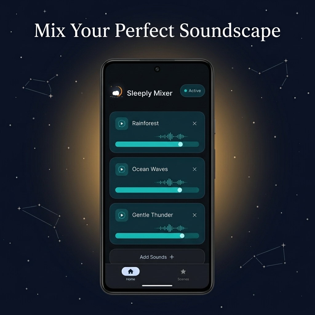 Sleeply Active Sound Mixer Mockup