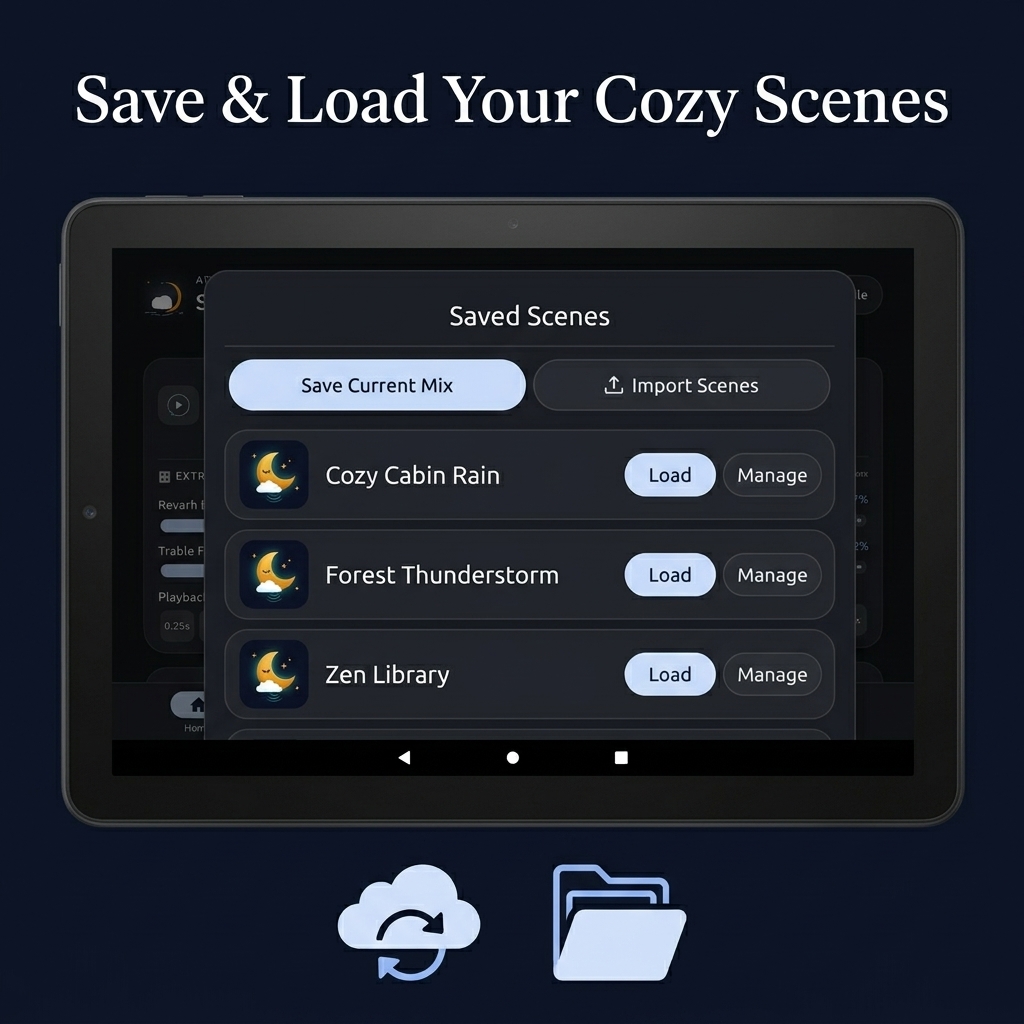 Kindle Fire Tablet Mockup - Saved Scenes Manager